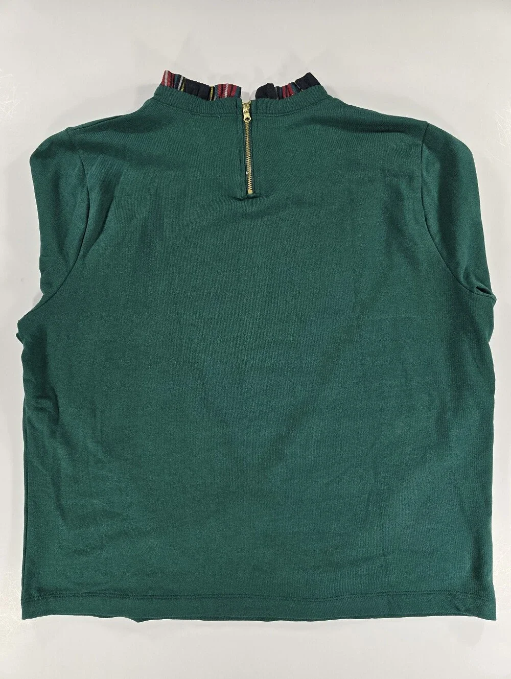 NEW J. Crew Womens Tartan Ruffle Collar Pullover Blouse Top Holiday Christmas XL